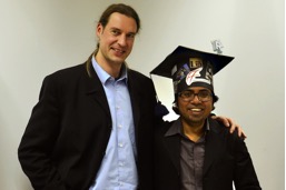 Avit with Junior Professor Ralf B. Schäfer after his Ph.D. defense
