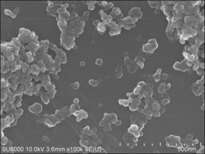 Electron microscopy picture of titanium dioxide nanoparticles