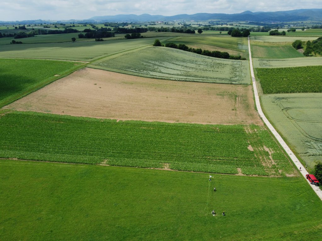 Aerial photo. Agricultural landscape in Rhineland-Palatinate. Photo: Carsten A. Brühl